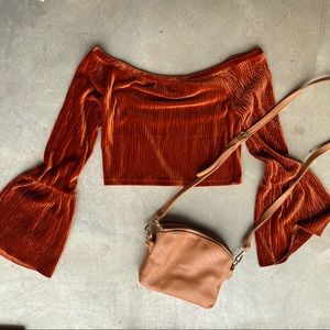 Burnt Orange Off The Shoulder Top